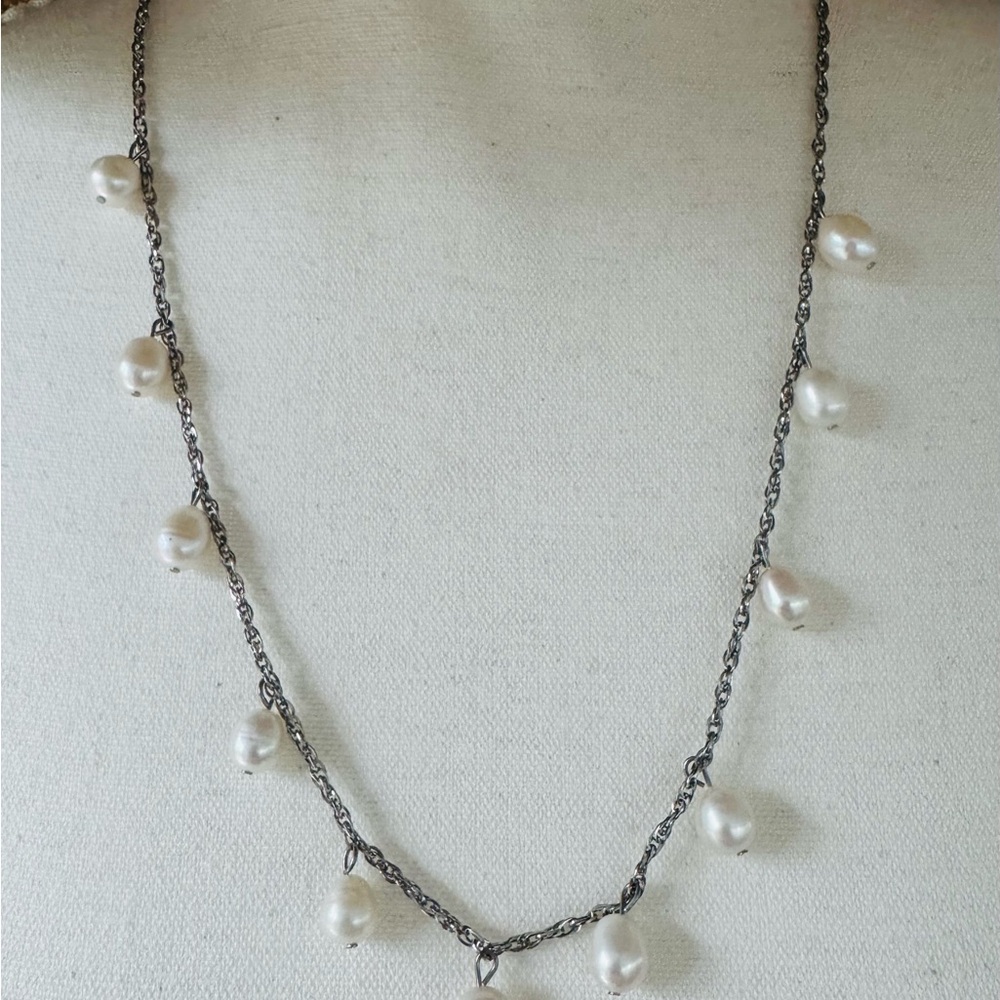 Delicate White Pearl Drop Necklace - Women's Jewelry